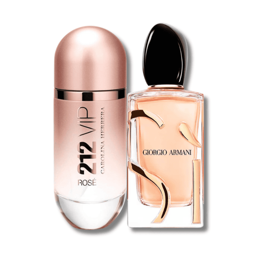 Luxury Women’s Duo – C. Herrera 212 Vip Rosé 80ml & G. Armani Si 100ml (Iconic Fragrance Set)