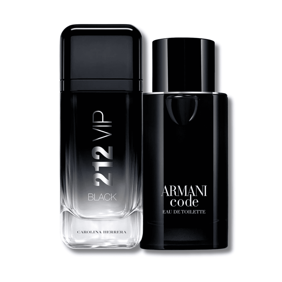 Luxury Men’s Duo – C. Herrera 212 VIP Black & G. Armani Code 100ml (Exclusive Fragrance Set)