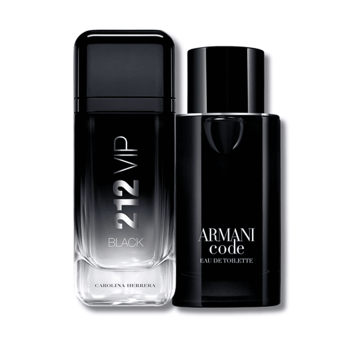 Luxury Men’s Duo – C. Herrera 212 VIP Black & G. Armani Code 100ml (Exclusive Fragrance Set)