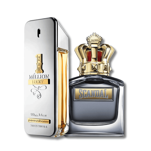 Luxury Men’s Duo – J.P Gaultier Scandal Pour Homme & P. Rabanne 1 Million Lucky 100ml (Exclusive Fragrance Set)